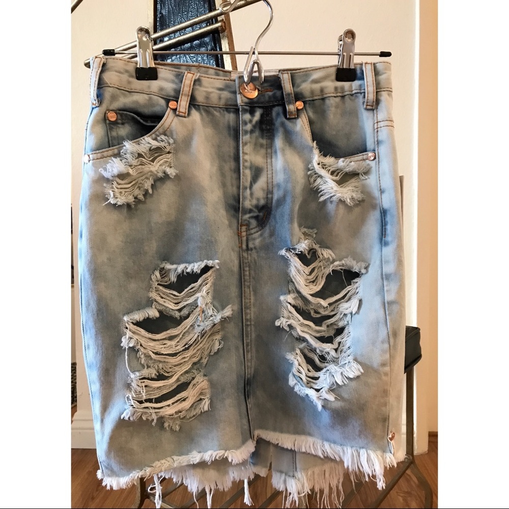 #oneteaspoon jean skirt